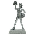 Signature Silver Cheerleader Figurine - 10 1/2"